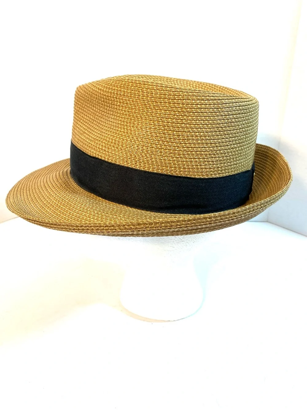 ERIC JAVITS Squishee Packable Fedora Hat Natural with Black Band - Picture 5 of 10